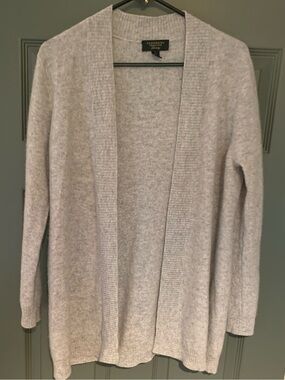 Women’s Cashmere Open Front Grey Cardigan